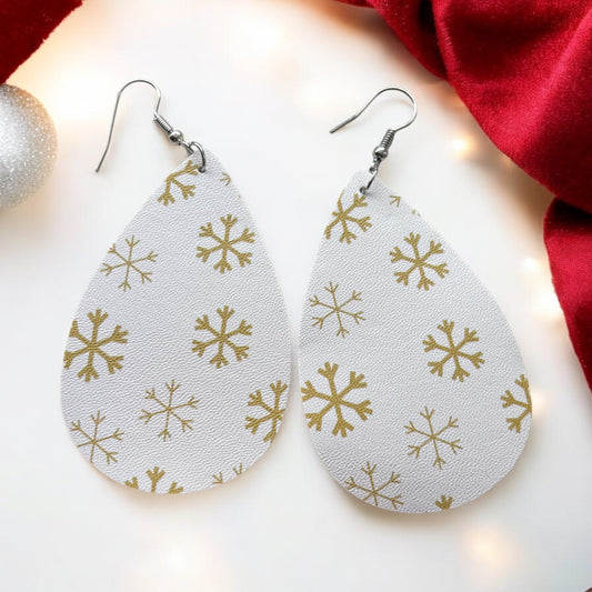 White Snowflakes Drop Earring