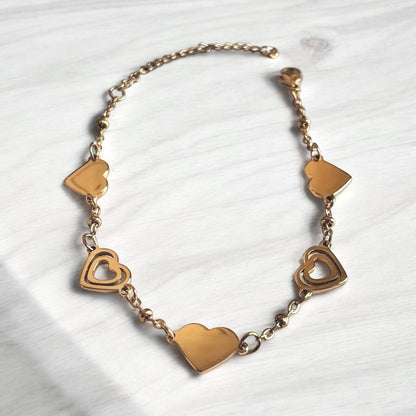 Five Hearts Charm Bracelet