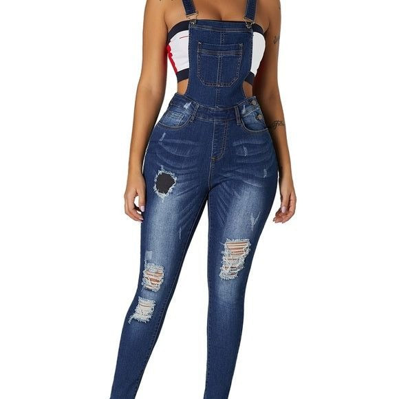 Adjustable Shoulder Straps Women Denim Overall