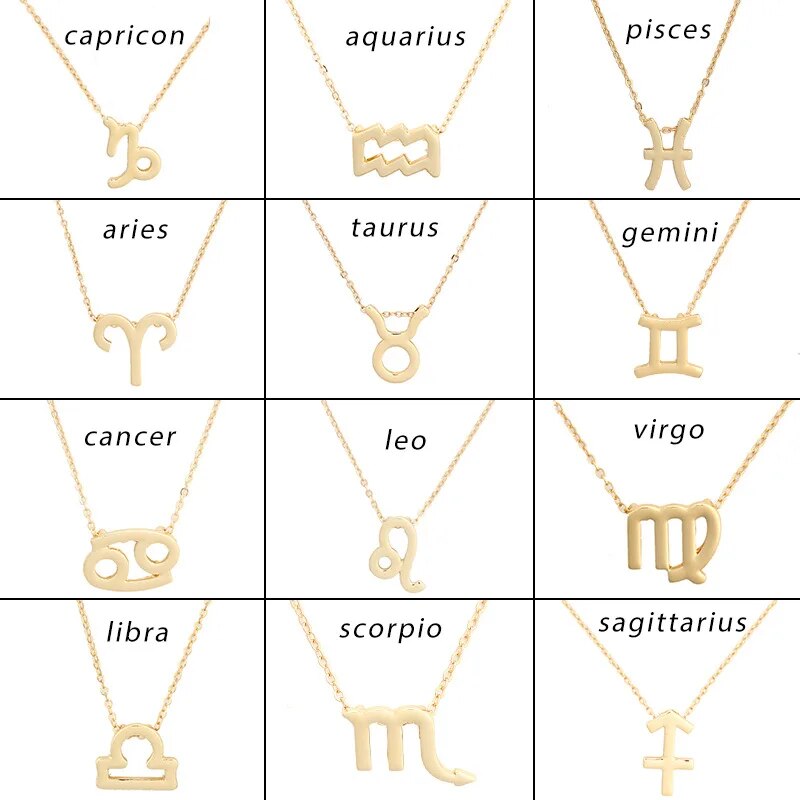 Zodiac Sign Gold Necklace