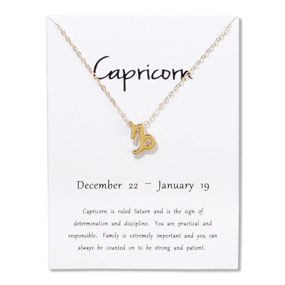 Zodiac Sign Gold Necklace