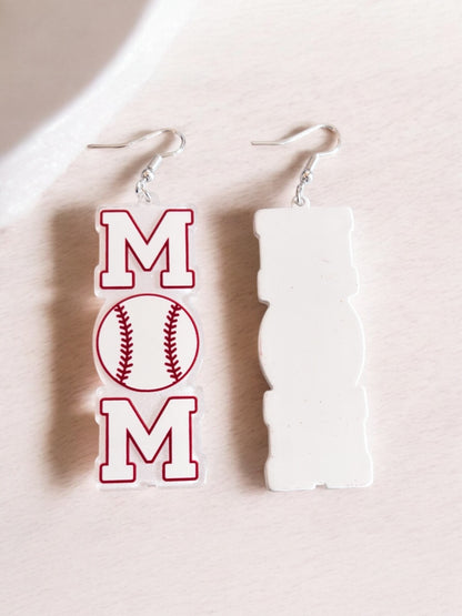 BASEBALL MOM DANGLE EARRING