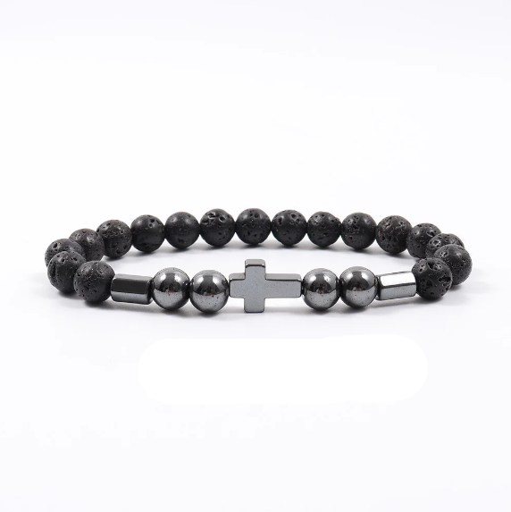 Men 8mm Beads Adjustable Stone Bracelet