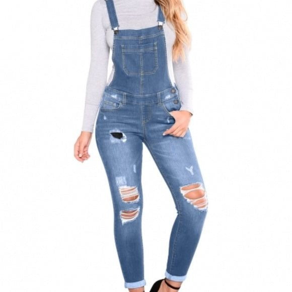 Adjustable Shoulder Straps Women Denim Overall