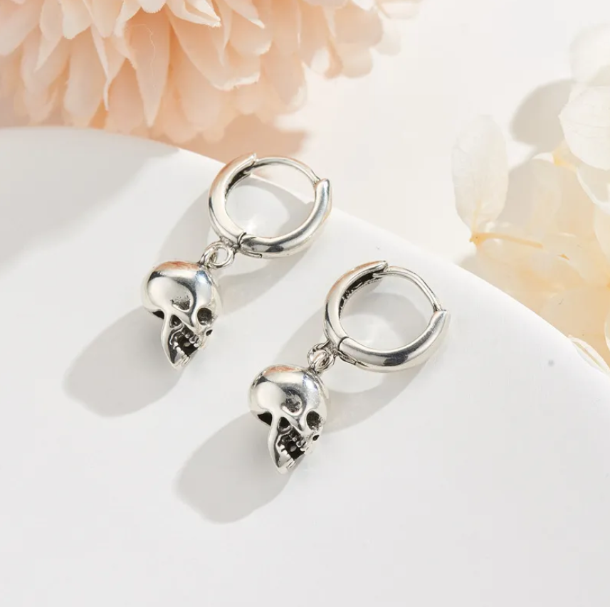 Small Skull Hoop Earring