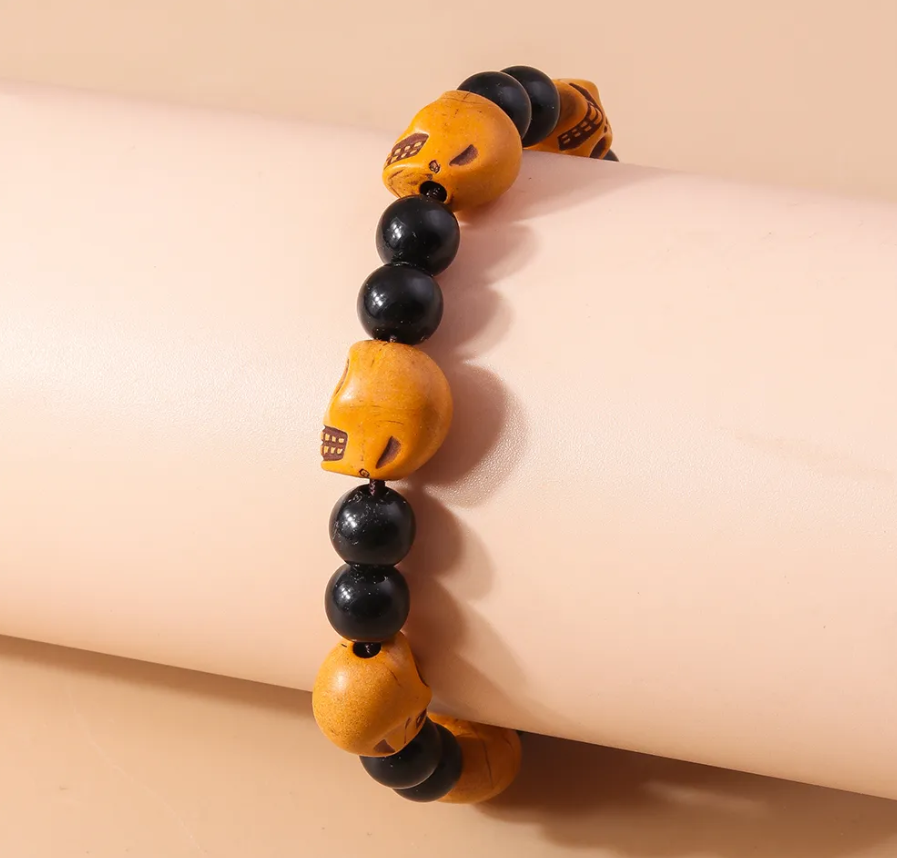 Skull Beaded Stretchable Bracelets