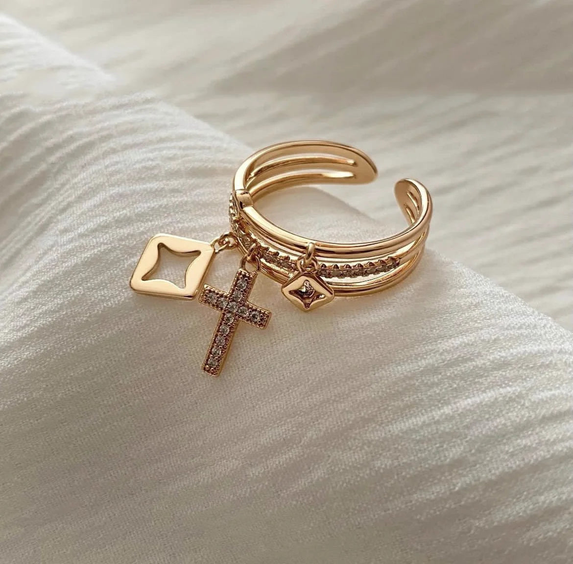 Gold Adjustable Trendy Ring