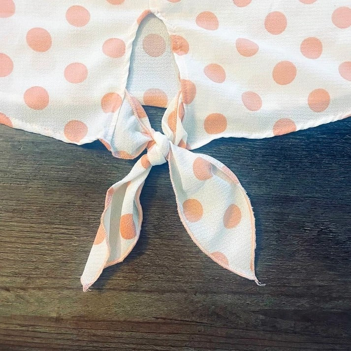 Ivory Peach Polka Dots Blouse