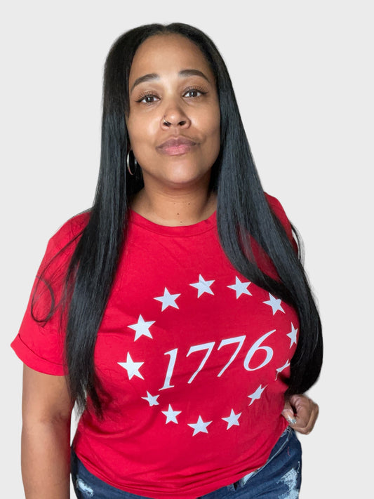 Red Star 1776 Graphic Crewneck T Shirt