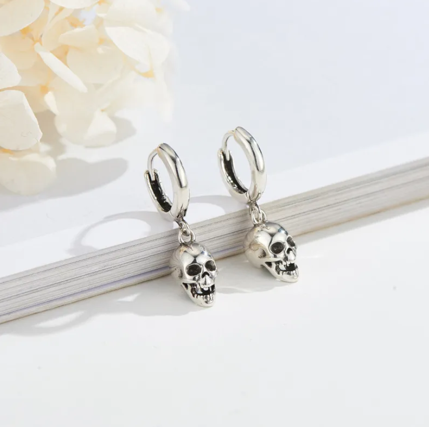 Small Skull Hoop Earring