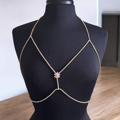 Rhinestone Bra Body Chain