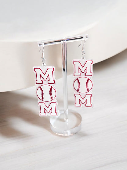 BASEBALL MOM DANGLE EARRING