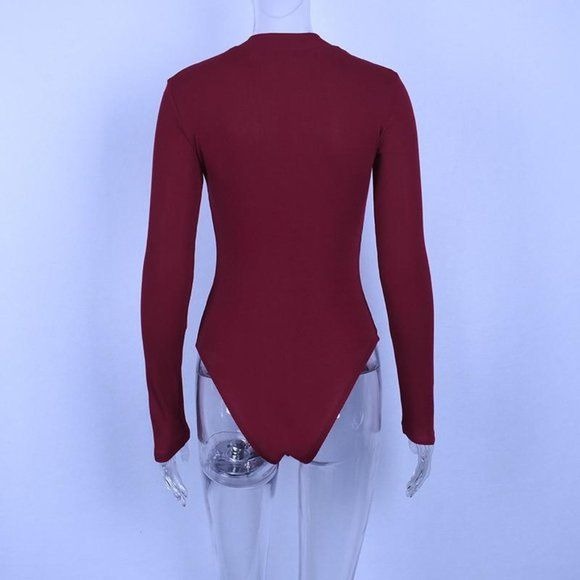 Long Sleeve Women Back Zipper Bodysuit