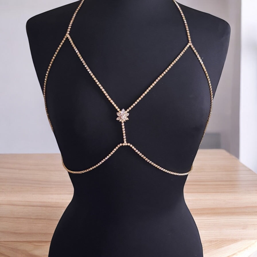 Rhinestone Bra Body Chain