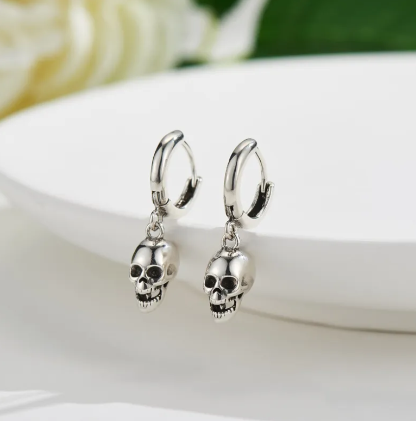 Small Skull Hoop Earring