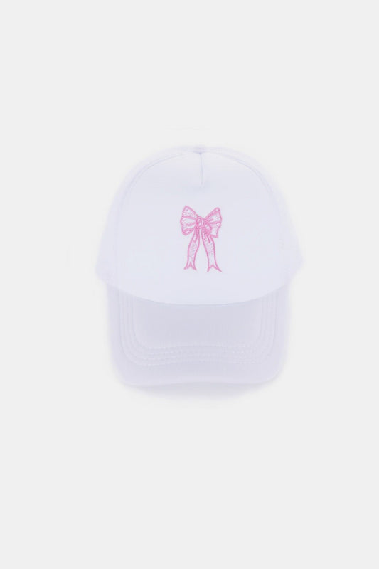Ribbon Bow Embroidery Trucker Hat