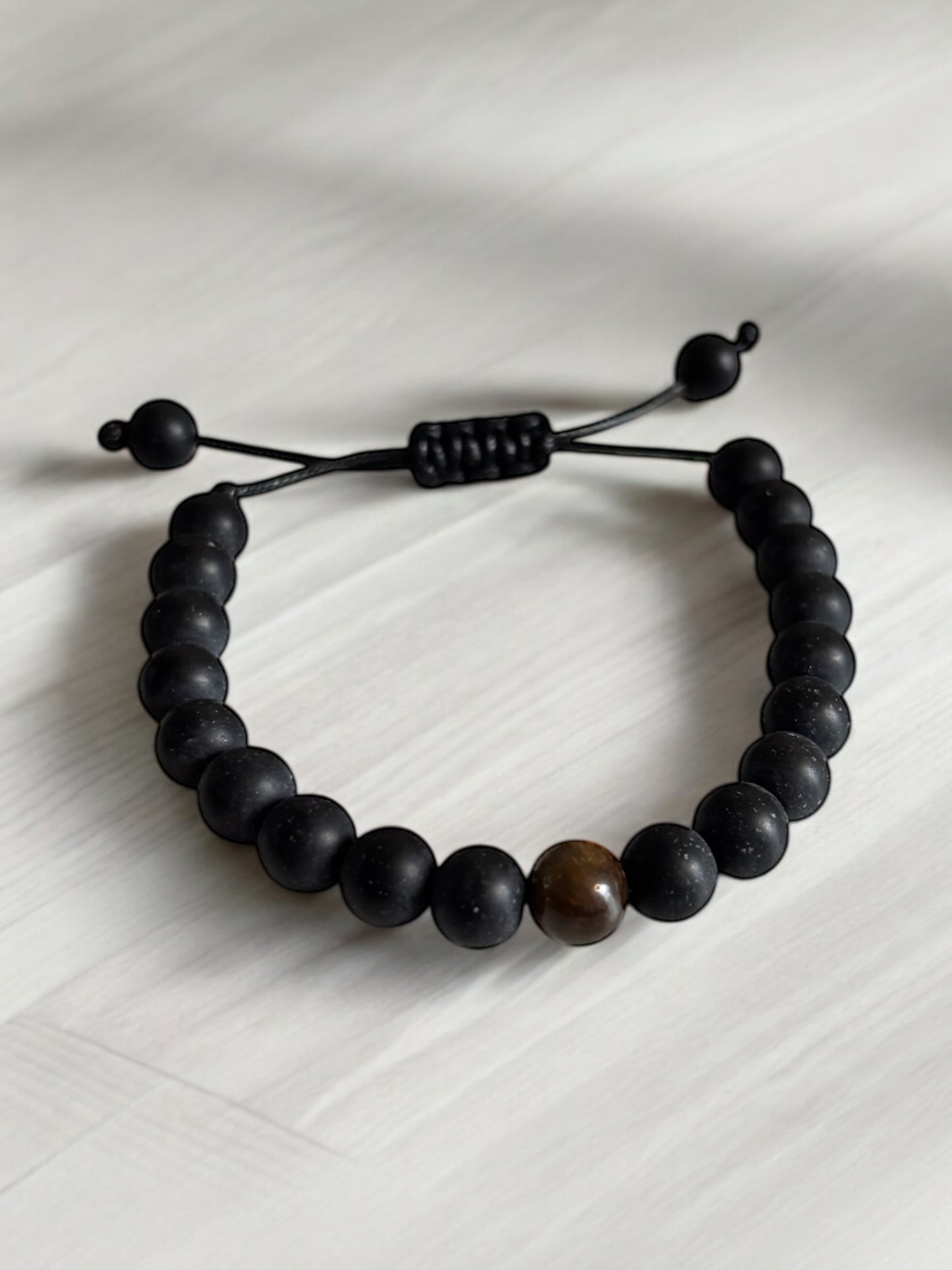 Juego de 2 pulseras para hombre con cuentas de piedra natural