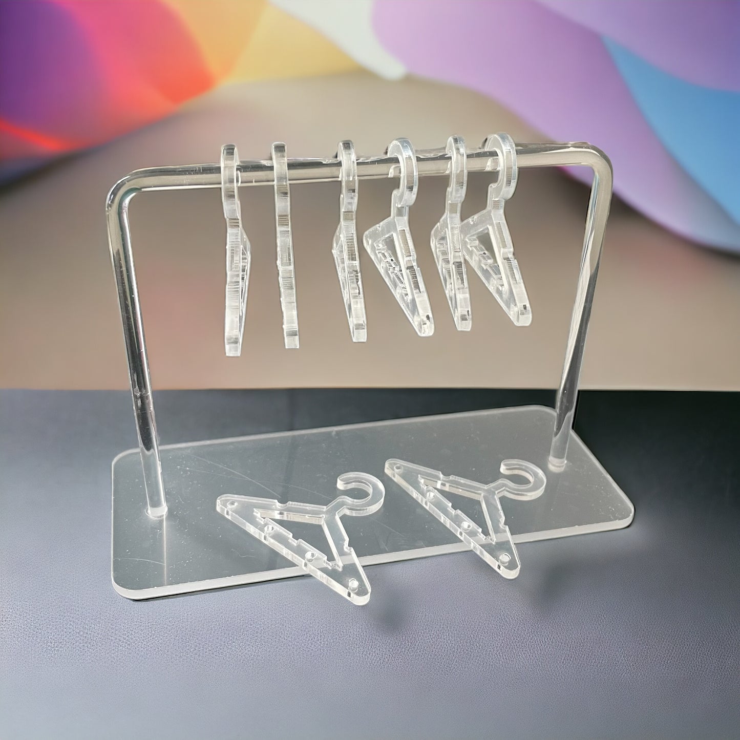 8 Pc Clear Hanger Shaped Earrings Display