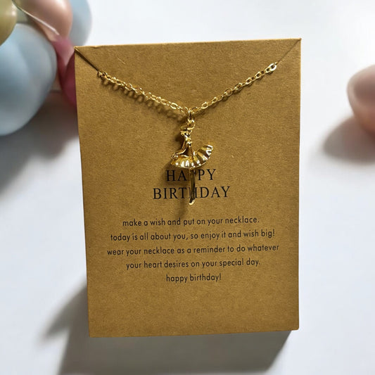 Dance Girl Pendant Birthday Card & Necklace