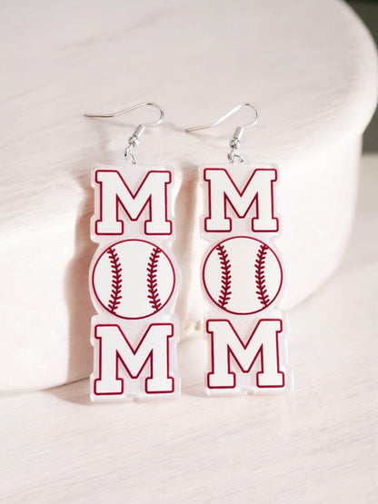 BASEBALL MOM DANGLE EARRING