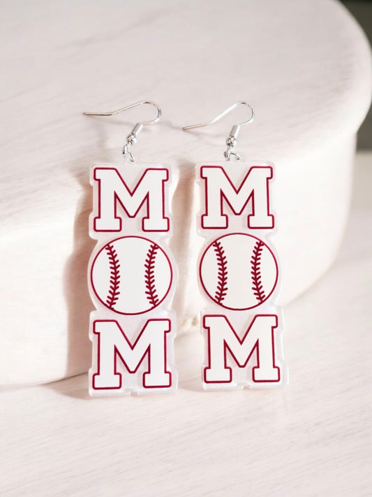 BASEBALL MOM DANGLE EARRING