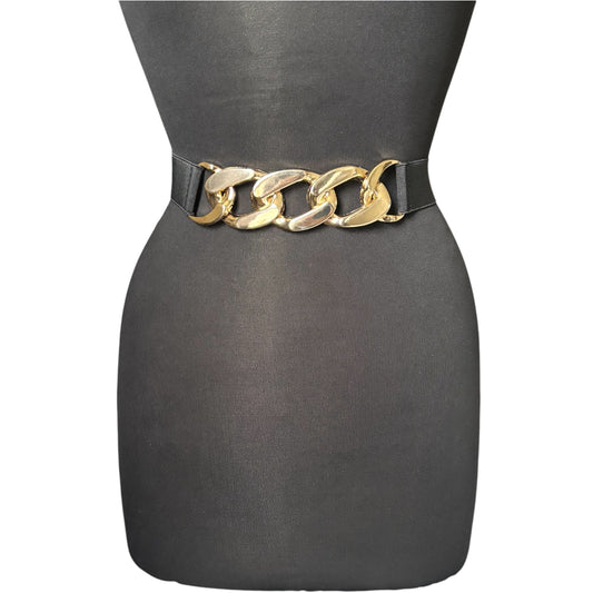 Black Metal Buckle Waist Belt