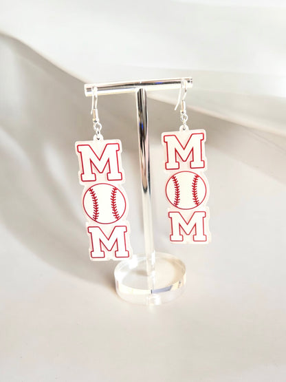 BASEBALL MOM DANGLE EARRING