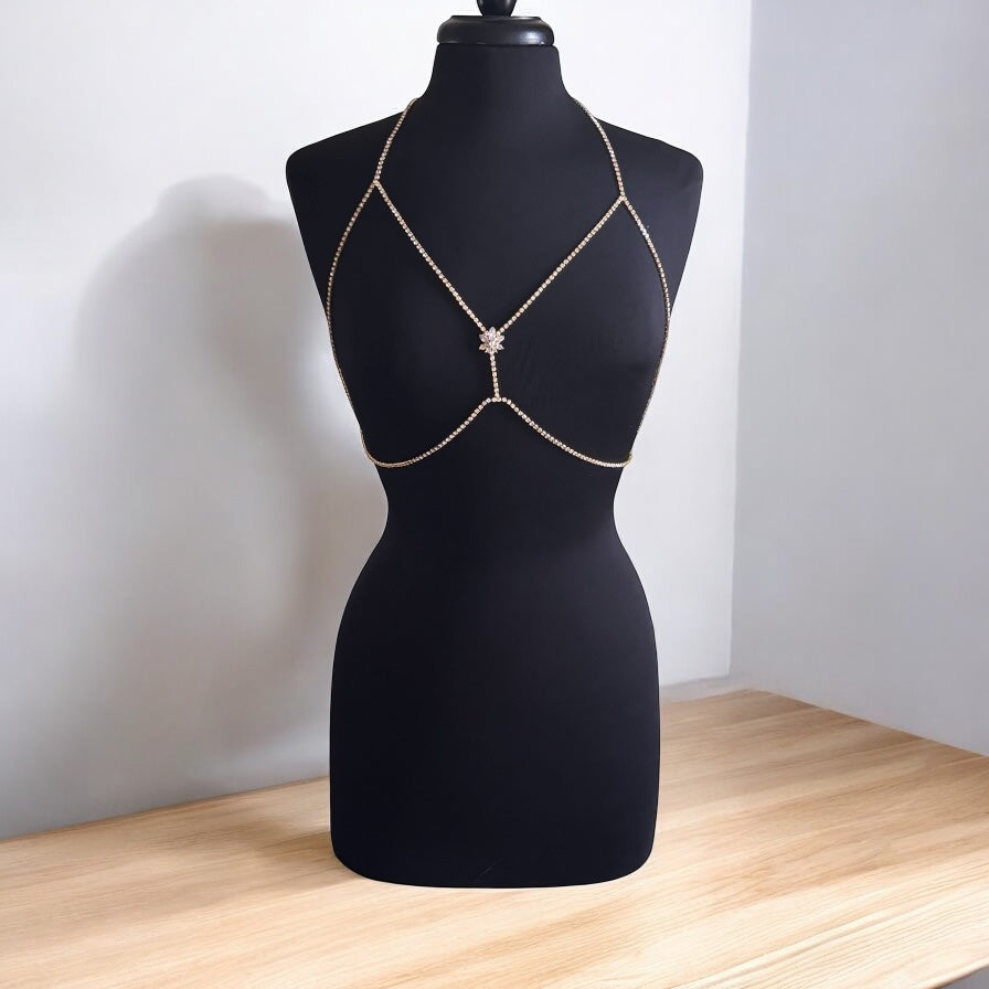 Rhinestone Bra Body Chain