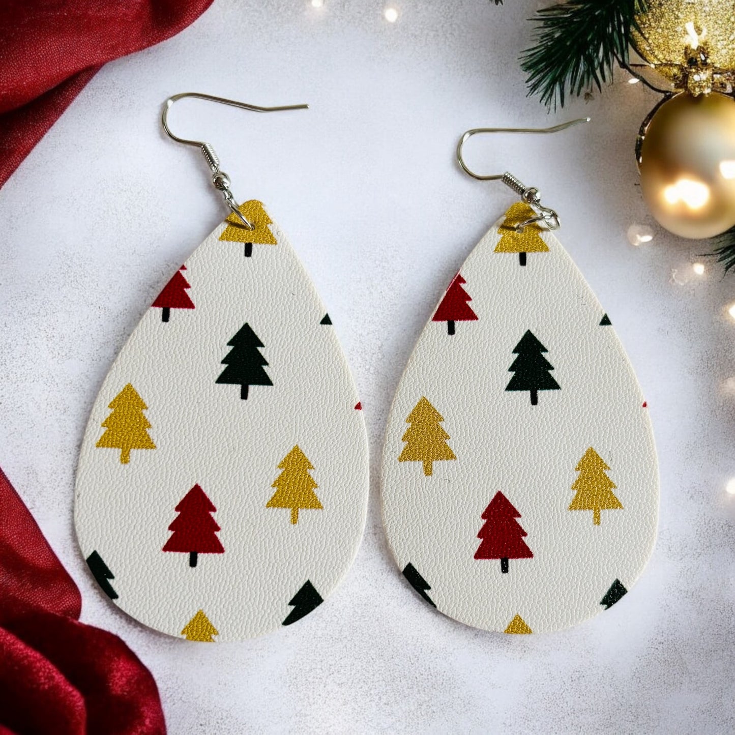 Colorful Trees Teardrop Earring