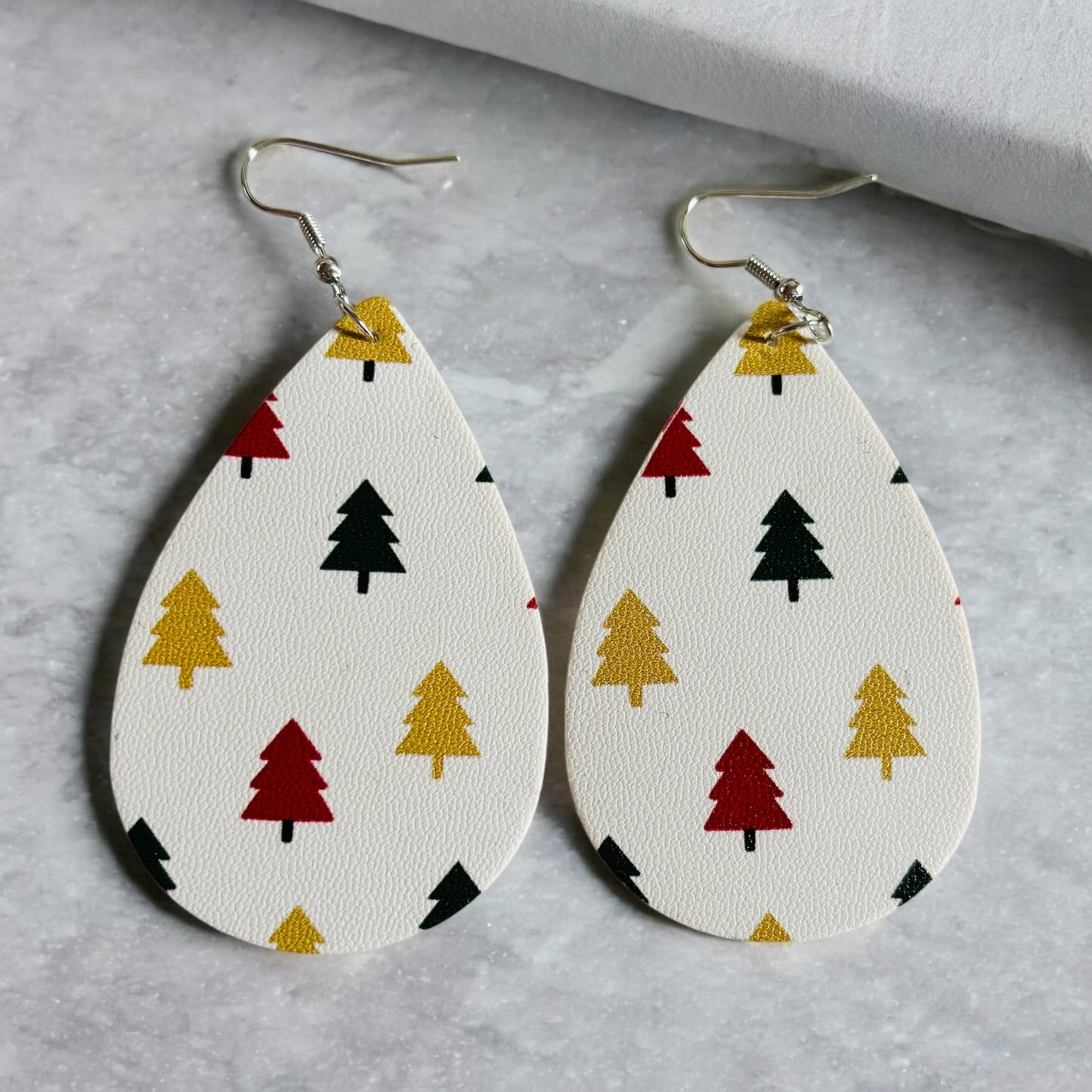 Colorful Trees Teardrop Earring