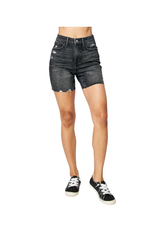 High Waist Tummy Control Denim Shorts