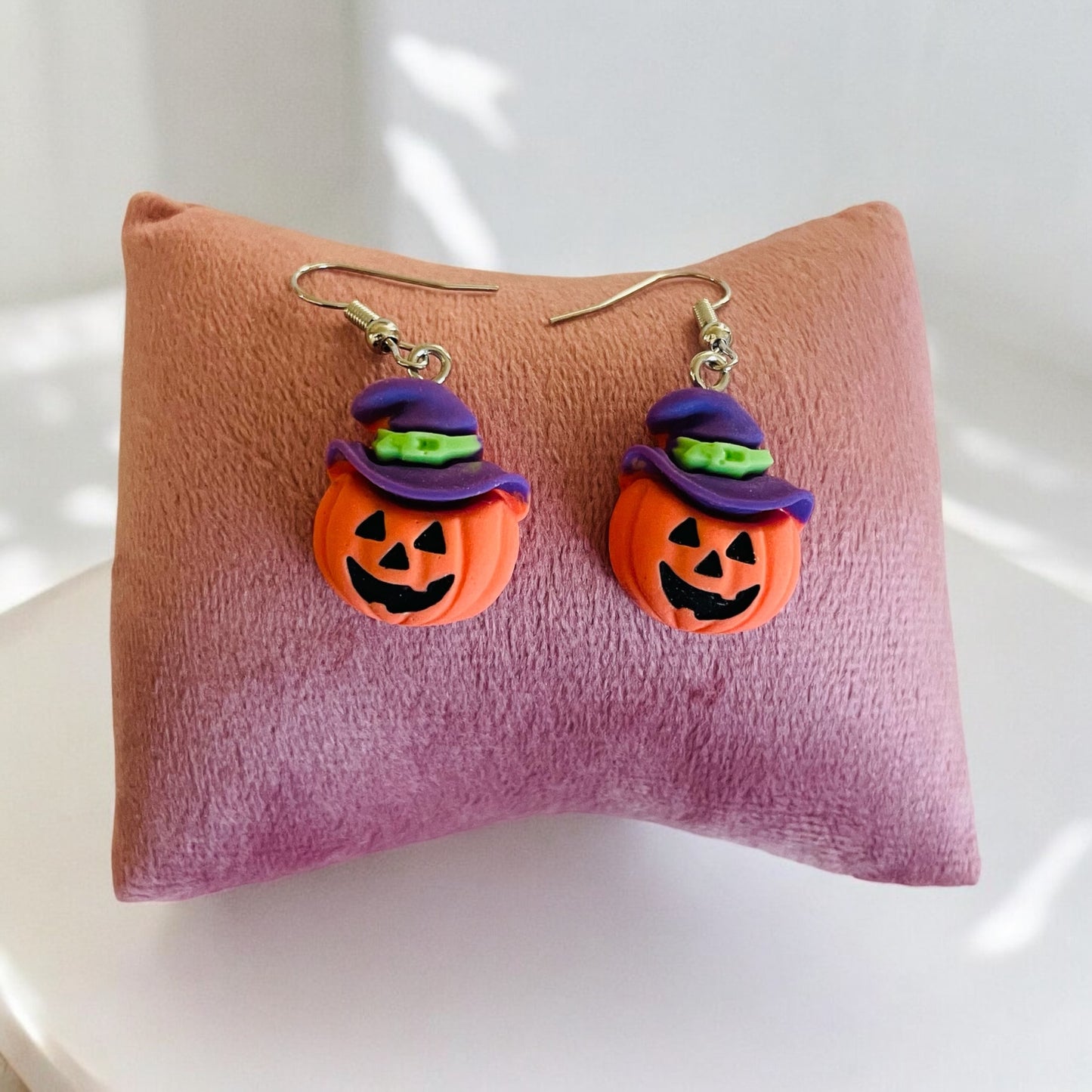 Pumpkin & Purple Hat Small Earring