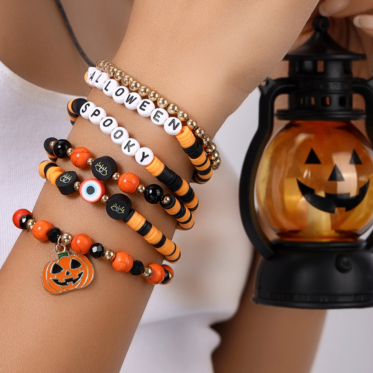 Casual Halloween Punk Pumpkin Bracelets Sets