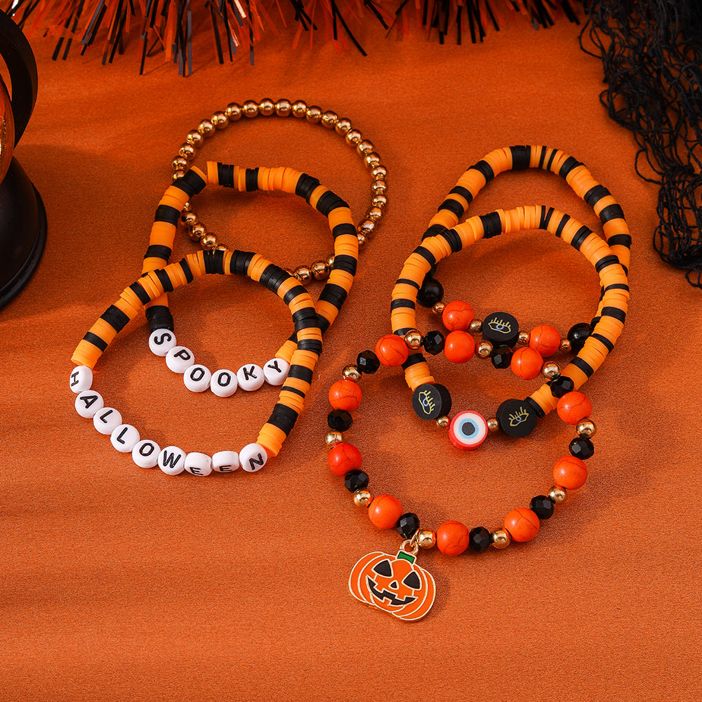 Casual Halloween Punk Pumpkin Bracelets Sets