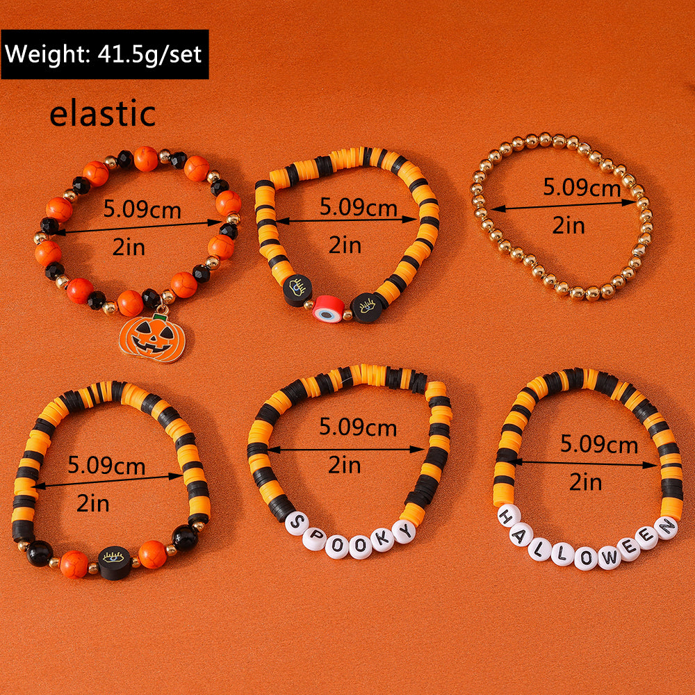 Casual Halloween Punk Pumpkin Bracelets Sets