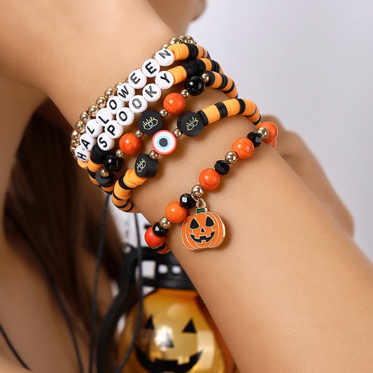 Casual Halloween Punk Pumpkin Bracelets Sets