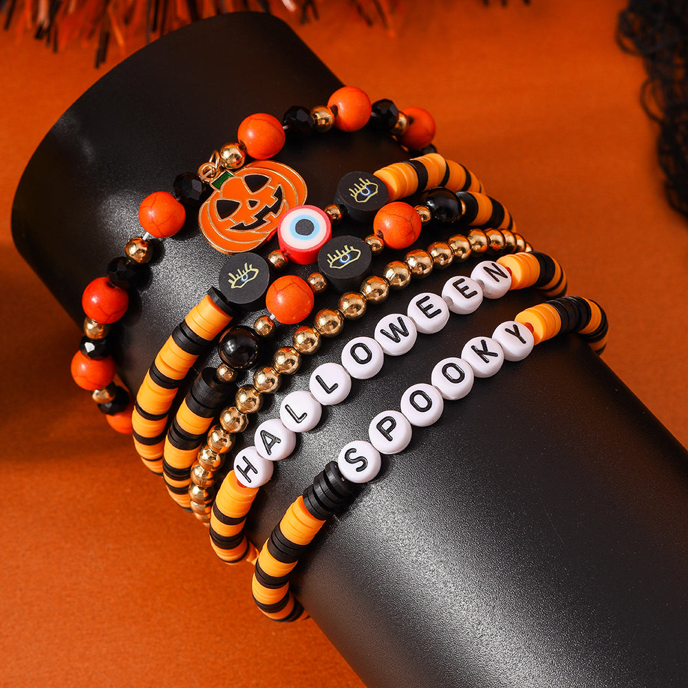 Casual Halloween Punk Pumpkin Bracelets Sets