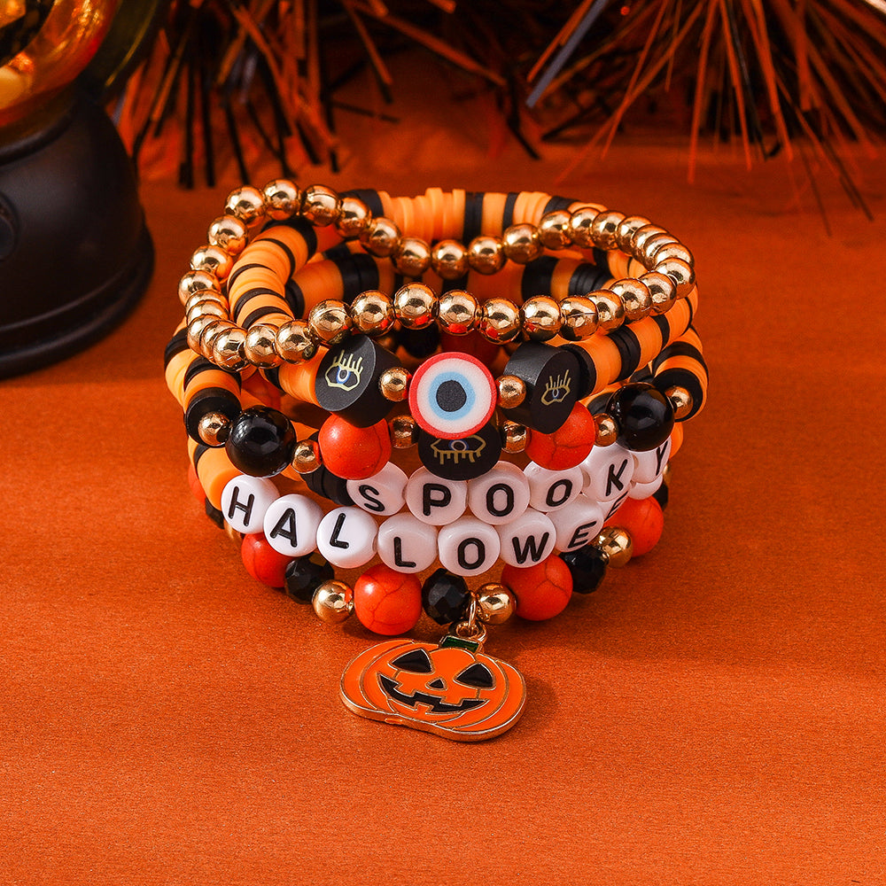 Casual Halloween Punk Pumpkin Bracelets Sets