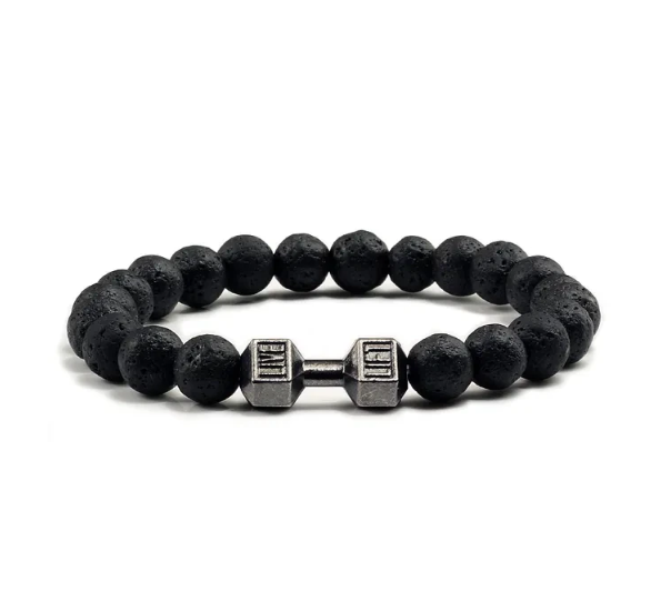 Pulsera de piedra de mancuerna natural para hombre