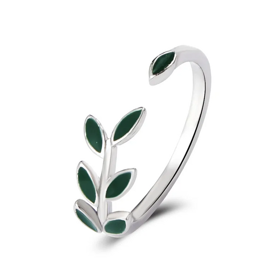 Adjustable Green Silver Toe Ring