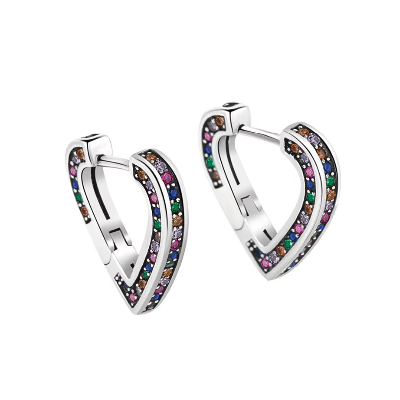 Colorful Heart Hoop Lightweight Earring