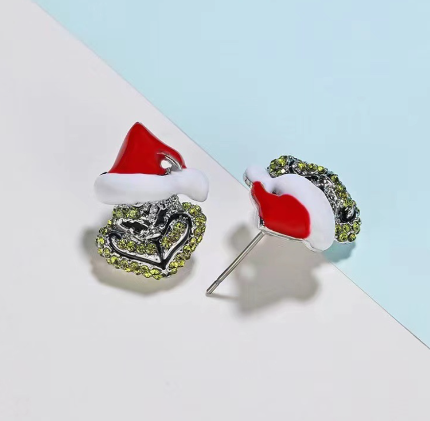 The Grinch Stud Earring and Necklace Set