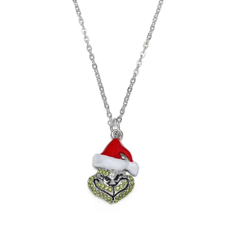 The Grinch Stud Earring and Necklace Set