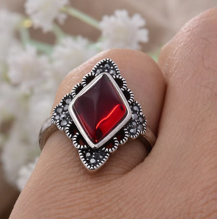 Ruby Diamond Adjustable 925 Ring