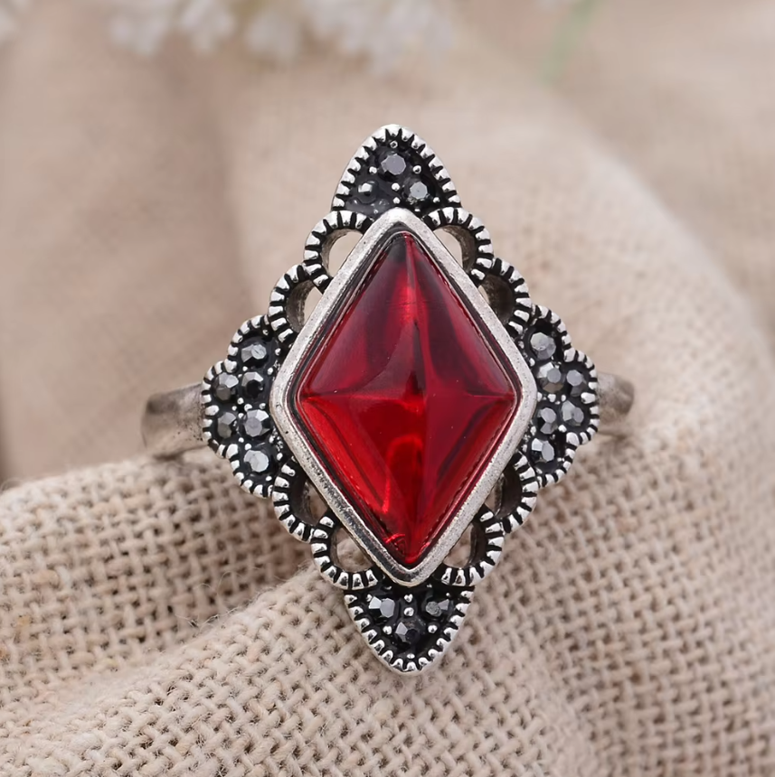 Ruby Diamond Adjustable 925 Ring