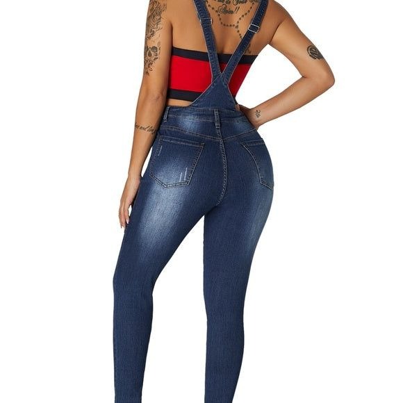 Adjustable Shoulder Straps Women Denim Overall