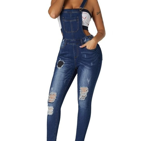 Adjustable Shoulder Straps Women Denim Overall