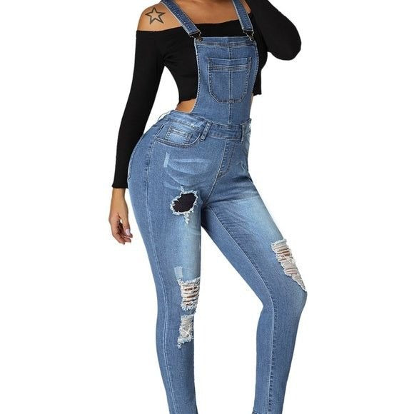 Adjustable Shoulder Straps Women Denim Overall