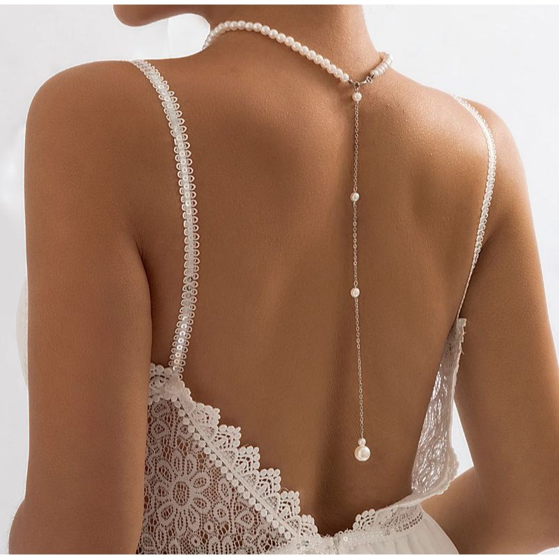 Back Chain Long Tassel Elegant Pearls