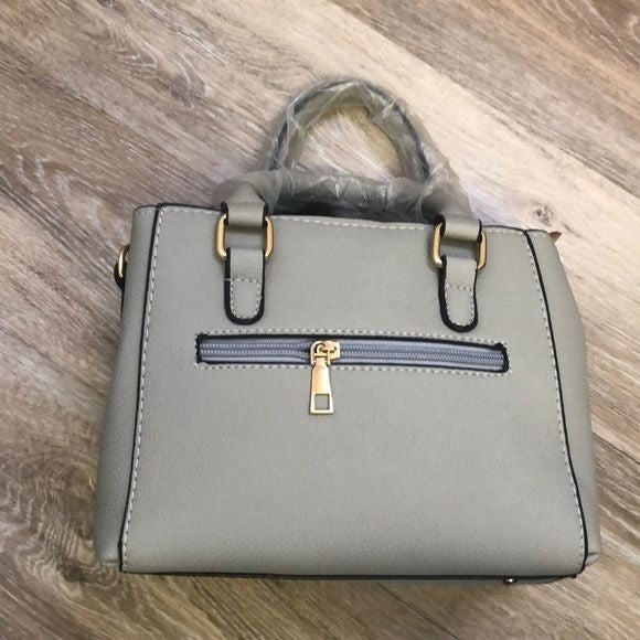 Solid gray handbag purse ladies shoulder bags